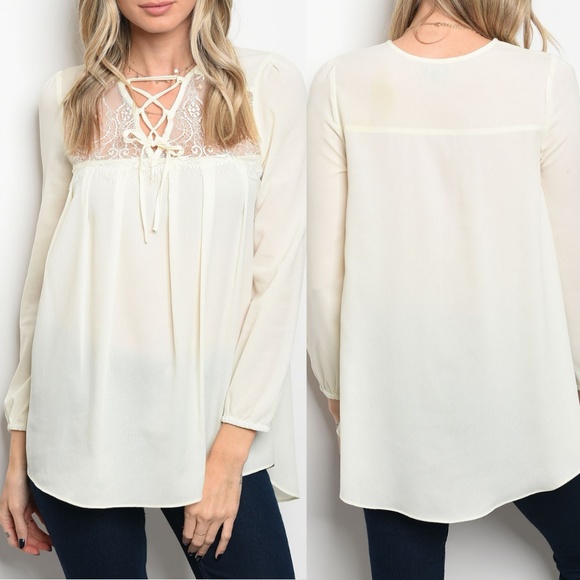 Chloah Tops - Ivory Lace Top {Chloah}